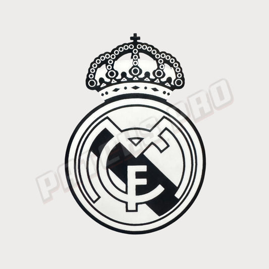 Real Madrid Crest/Logo White/Black v2 Patch Badge Club Silicone