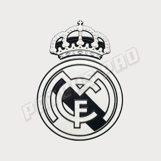Real Madrid Crest/Logo White/Black v1 Patch Badge Club TPU